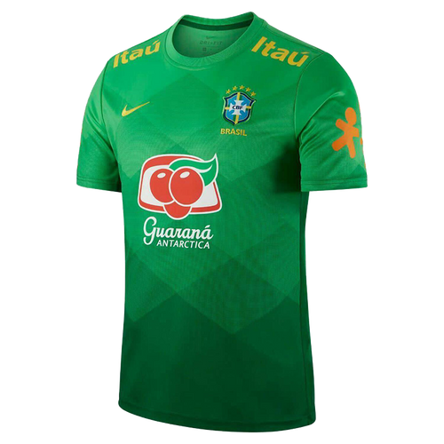 Brazil 20/21 Men's Green Pre-Match Training Retro Shirt