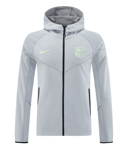 Barcelona 24/25 Men's Gray Long Zip Hoodie Tracksuit