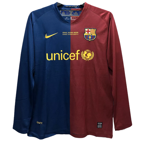 Barcelona 08/09 Men's Home Retro Long Sleeve Shirt UCL Edition