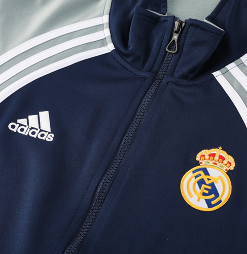 Real Madrid 25/26 Men's Navy-Gray Long Zip Jacket