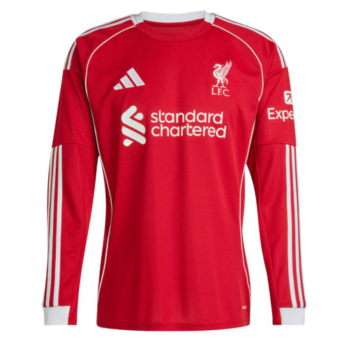 M.SALAH #11 Liverpool 25/26 Men's Home Long Sleeve Shirt - PL Font