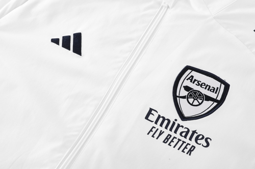 Arsenal 25/26 Men's White Long Zip Windbreaker