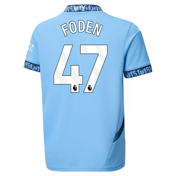 FODEN #47 Manchester City 24/25 Kid's Home Shirt and Shorts - PL Font