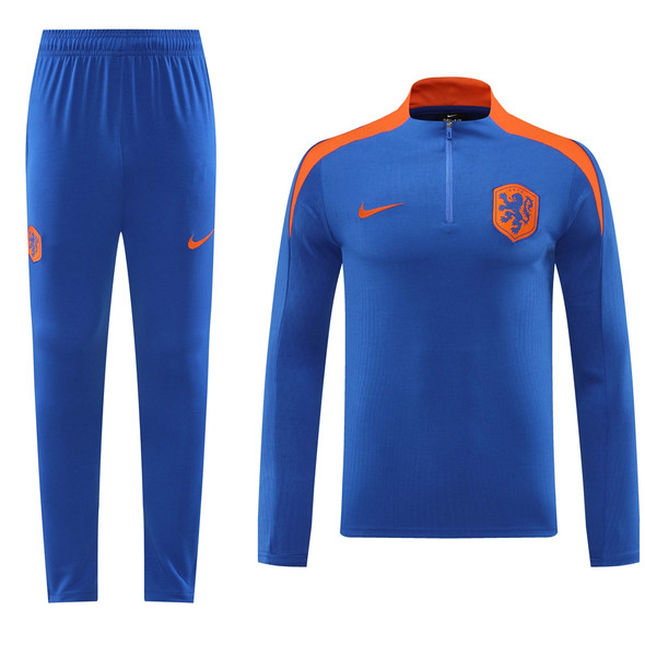Netherlands 2024 Men's Blue Short Zip Tracksuit