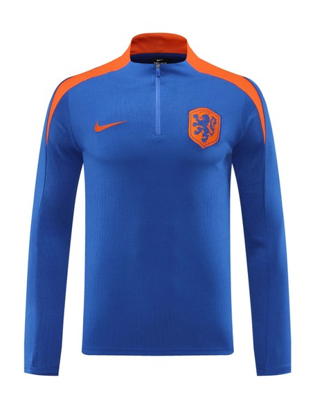 Netherlands 2024 Men's Blue Short Zip Tracksuit