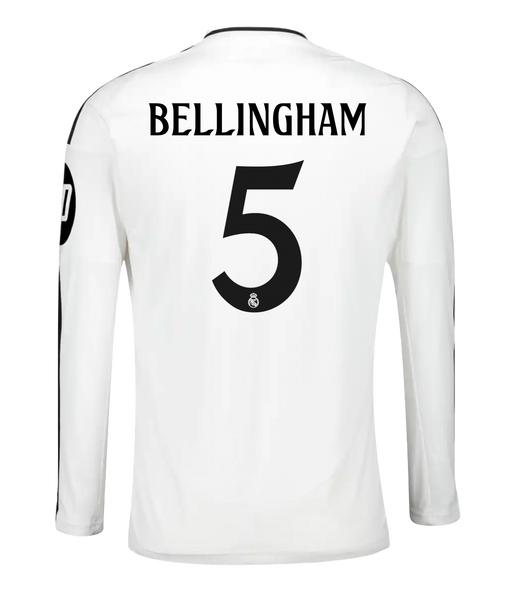 BELLINGHAM #5 Real Madrid 24/25 Men's Home Long Sleeve Shirt