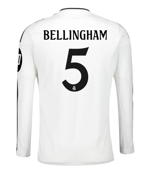 BELLINGHAM #5 Real Madrid 24/25 Men's Home Long Sleeve Shirt