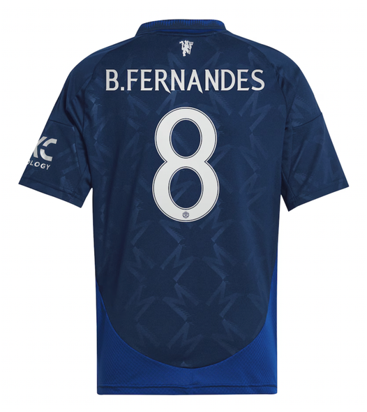 B.FERNANDES #8 Manchester United 24/25 Kid's Away Shirt and Shorts - Man United Font