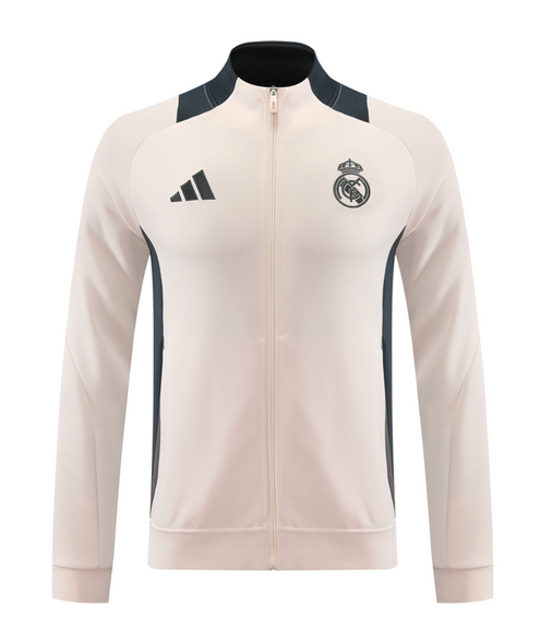Real Madrid 24/25 Men's Beige Long Zip Jacket