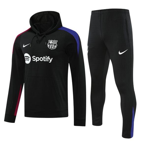 Barcelona 24/25 Men's Black Hoodie Tracksuit