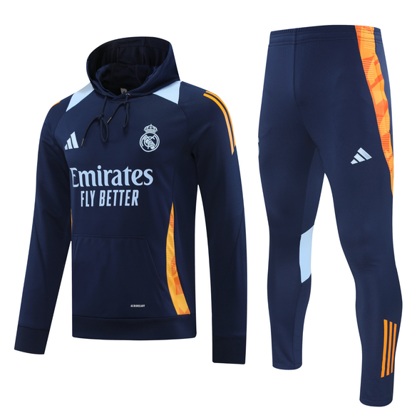 Real Madrid 24/25 Men's Navy Hoodie Tracksuit