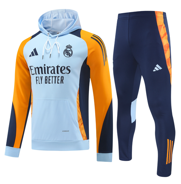 Real Madrid 24/25 Men's Light Blue Hoodie Tracksuit