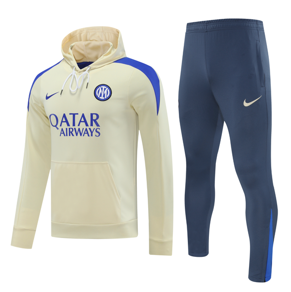 Inter Milan 24/25 Men's Light Yellow Hoodie Tracksuit