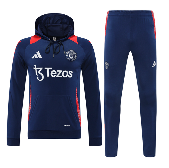 Manchester United 24/25 Men's Blue Hoodie Tracksuit