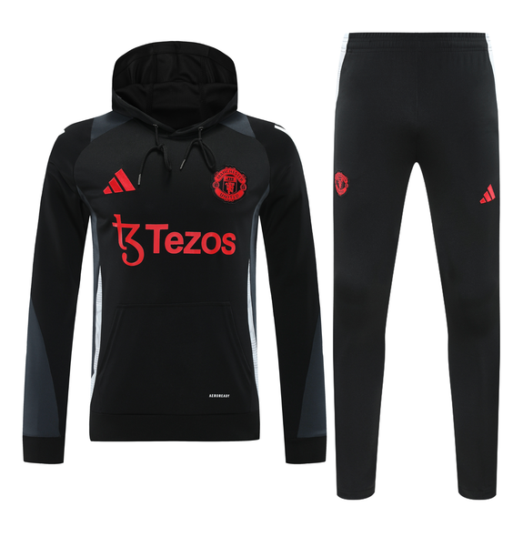 Manchester United 24/25 Men's Black Hoodie Tracksuit