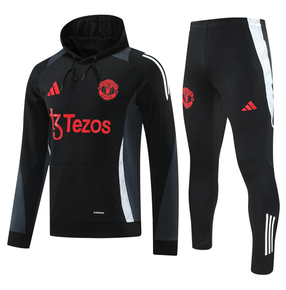 Manchester United 24/25 Men's Black Hoodie Tracksuit