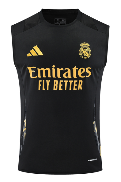 Real Madrid 24/25 Men's Black-Gold Training Tank Top