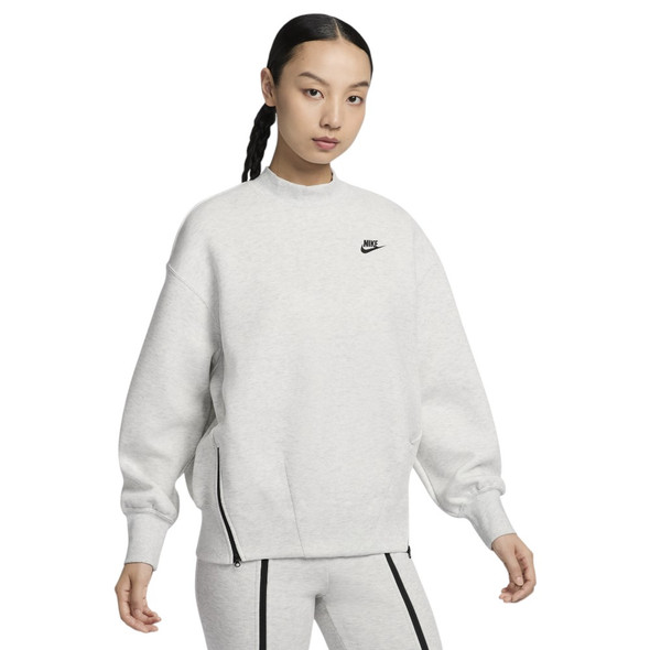 Nike Women's Grey Oversized Crew-Neck Sweatshirt