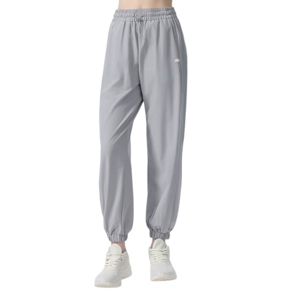 Alo Women's Light Gray High-Waisted Joggers