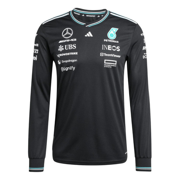 Mercedes-AMG 2025 Black Authentic Long Sleeve Driver T-Shirt
