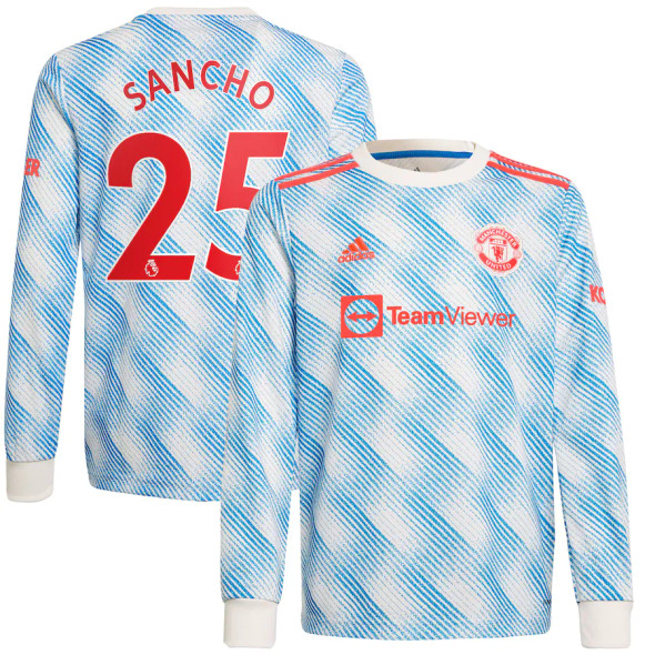 SANCHO #25 Men's 21/22 Long Sleeve Stadium Manchester United Away Shirt