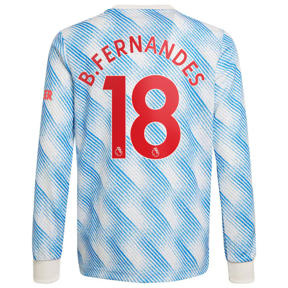 B.FERNANDES #18 Men's 21/22 Long Sleeve Stadium Manchester United Away Shirt