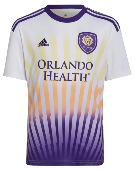 Orlando City SC 2022 Kid's Away Shirt and Shorts