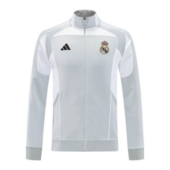 Real Madrid 25/26 Men's Gray Long Zip Jacket