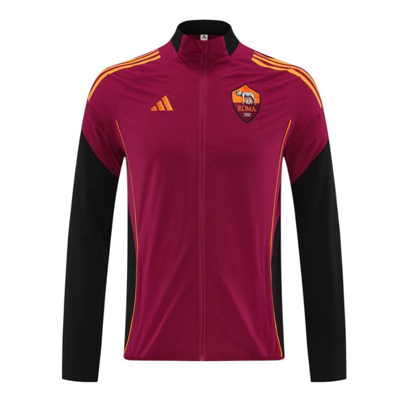 AS Roma 25/26 Men's Red Long Zip Windbreaker