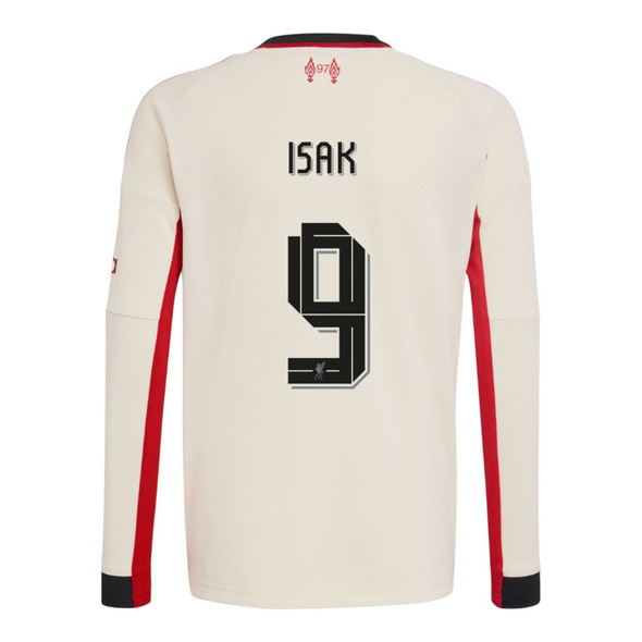 ISAK #9 Liverpool 25/26 Men's Away Long Sleeve Shirt - Liverpool Font