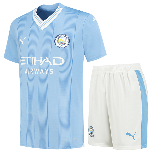 Manchester City 23/24 Kid's Home Shirt and Shorts