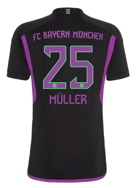 MÜLLER #25 Bayern Munich 23/24 Stadium Men's Away Shirt