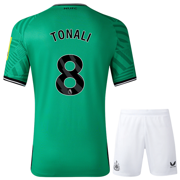 TONALI #8 Newcastle United 23/24 Kid's Away Shirt and Shorts - PL Font