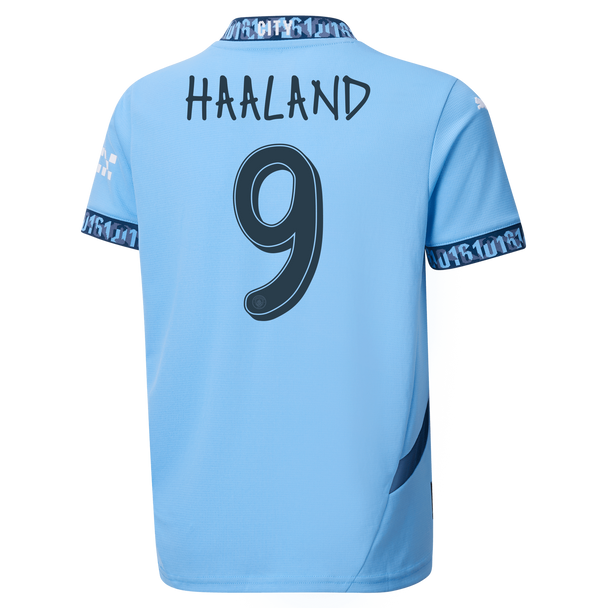 HAALAND #9 Manchester City 24/25 Kid's Home Shirt and Shorts - Man City Font