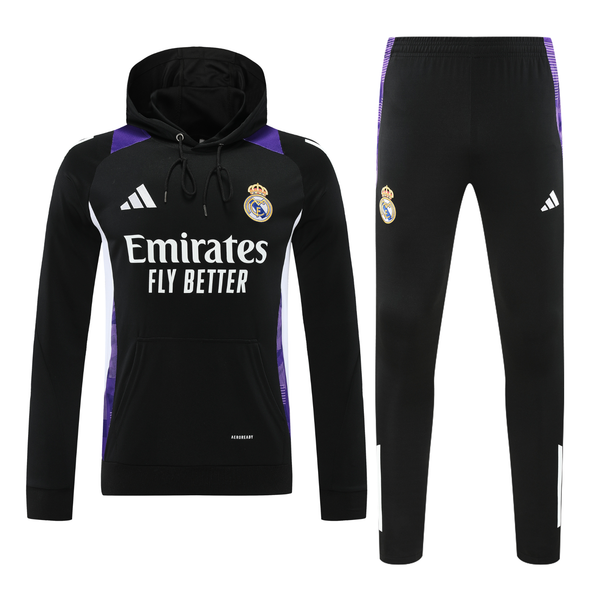Real Madrid 24/25 Men's Black-Purple Hoodie Tracksuit