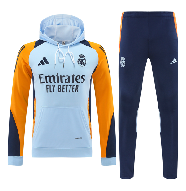 Real Madrid 24/25 Men's Light Blue Hoodie Tracksuit