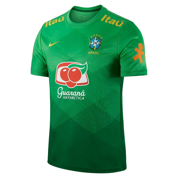 Brazil 20/21 Men's Green Pre-Match Training Retro Shirt