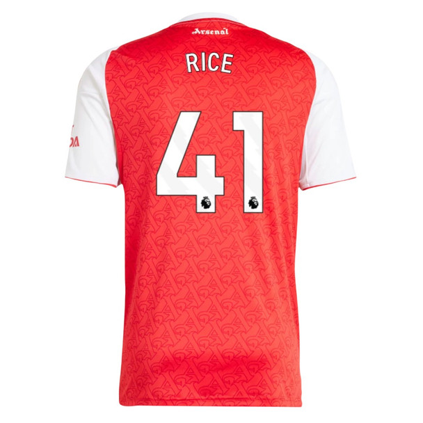 RICE #41 Arsenal 25/26 Stadium Men's Home Shirt - PL Font