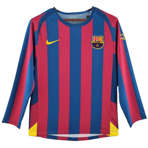 Barcelona 05/06 Men's Home Retro Long Sleeve Shirt