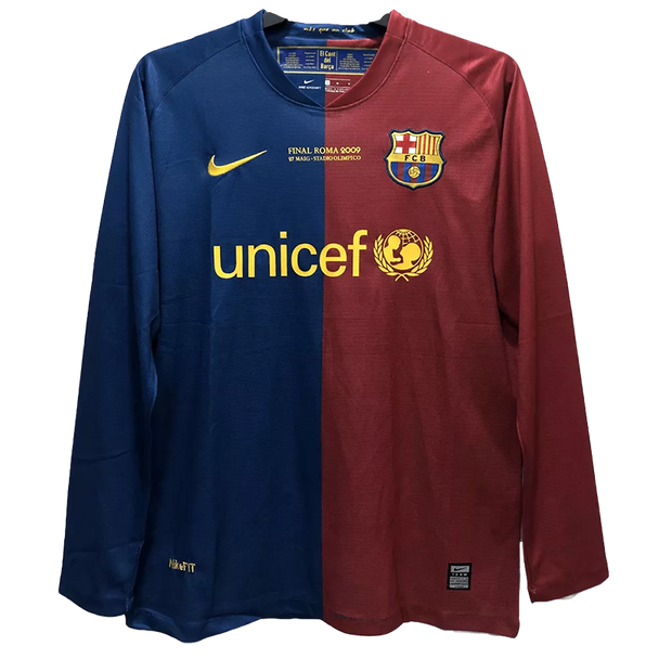 Barcelona 08/09 Men's Home Retro Long Sleeve Shirt UCL Edition