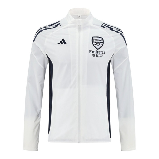 Arsenal 25/26 Men's White Long Zip Windbreaker