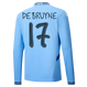 DE BRUYNE #17 Manchester City 24/25 Men's Home Long Sleeve Shirt - Man City Font