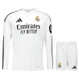 Real Madrid 24/25 Kid's Home Long Sleeve Shirt and Shorts
