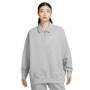 Nike Women's Gray Oversized Short-Zip Fleece