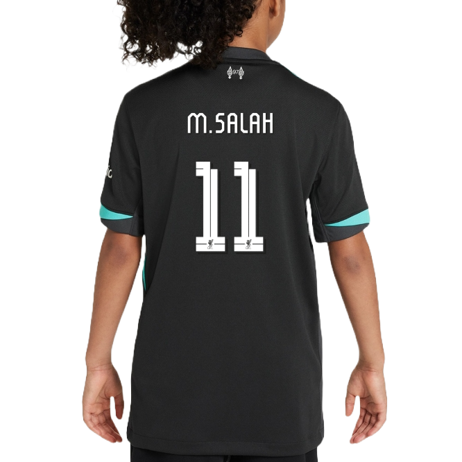 M.SALAH #11 Liverpool 24/25 Kid's Away Shirt and Shorts - LFC Font
