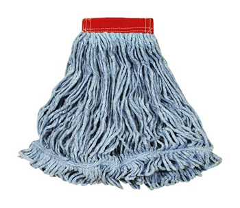 Rubbermaid Wet Mop Head, Super Stitch, Cotton Blend, Red, Case Of 6