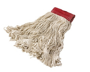 Rubbermaid Wet Mop Head, Super Stitch, Cotton, White, Case Of 6
