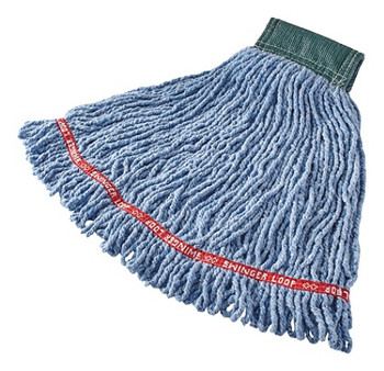 Rubbermaid Wet Mop Head, Swinger Loop Shrinkless, Cotton Blend, Blue, Case Of 6
