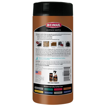 Weiman 91 Weiman Leather Wipes 7" x 8" Cann 699920