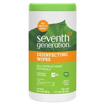 Seventh Generation Disinfectant Wipes, Thyme, Container Of 70 Wipes